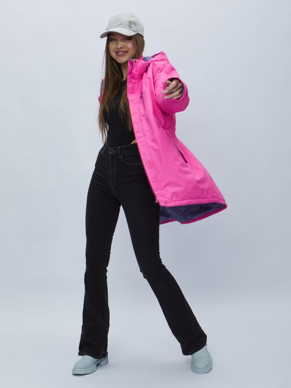 Women's pink hooded parka 551706R